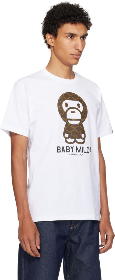 T-paita BAPE BAPE College Monogram Baby Milo T-Shirt Valkoinen | 002TEL301008M, 1
