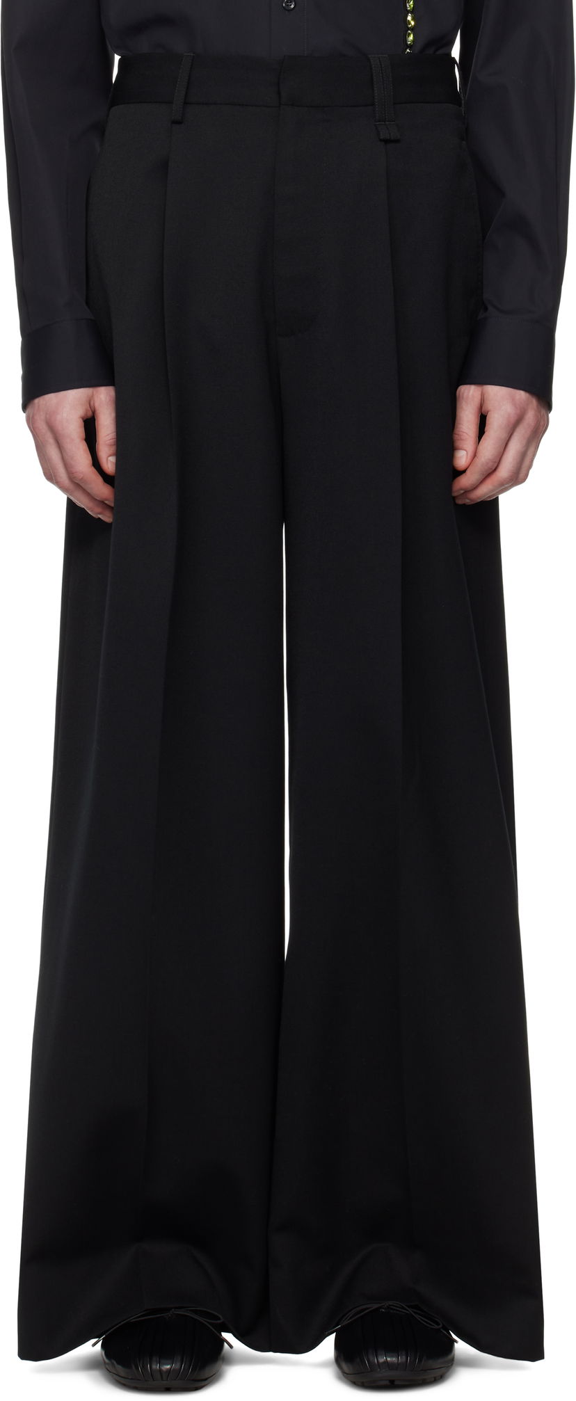 Housut Simone Rocha Simone Rocha Wide Leg Trousers Musta | 4118 1217