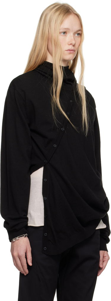 Villapaita Post Archive Faction (PAF) 8.0 Center Knit Asymmetrical Hoodie by Post Archive Faction (PAF) Musta | 8.0 KHC-B, 1