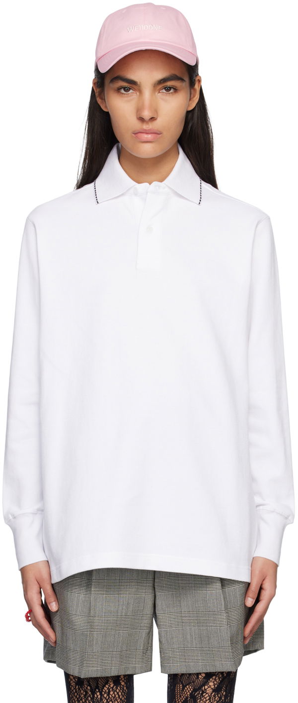Poolopaita We11done We11done Scalloped Polo Valkoinen | WD-TT1-23-819-U-WH