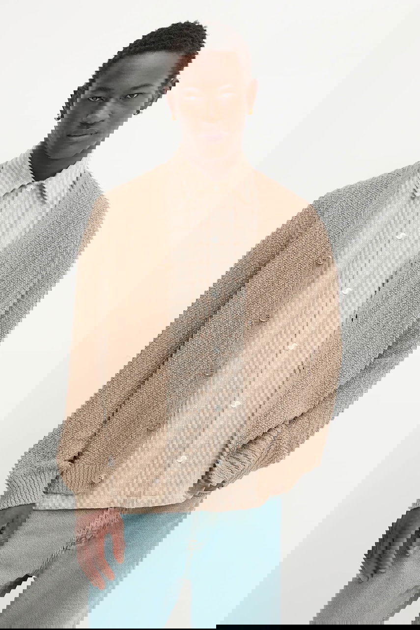 Villapaita Samsoe Samsoe SAMICAH Textured Knit Cardigan Beige | M25200023, 0