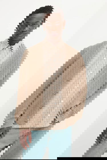 Villapaita Samsoe Samsoe SAMICAH Textured Knit Cardigan Beige | M25200023, 0