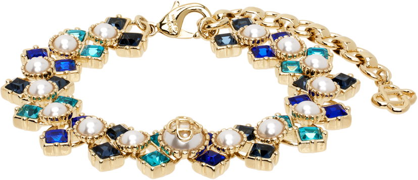 Rannerengas Casablanca Crystal & Faux-Pearl Bracelet Metallinen | APS25-JW-231-03