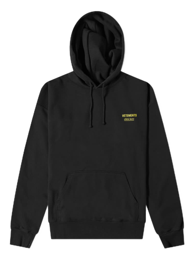 Huppari VETEMENTS Click Here Logo Popover Hoodie Musta | UA53HD120B