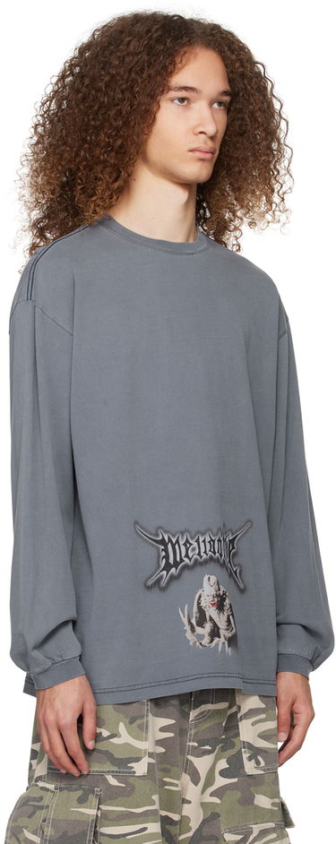 T-paita We11done Monster Graphic Long Sleeve T-Shirt Sininen | WD-TT0-24-718-U-NV, 1