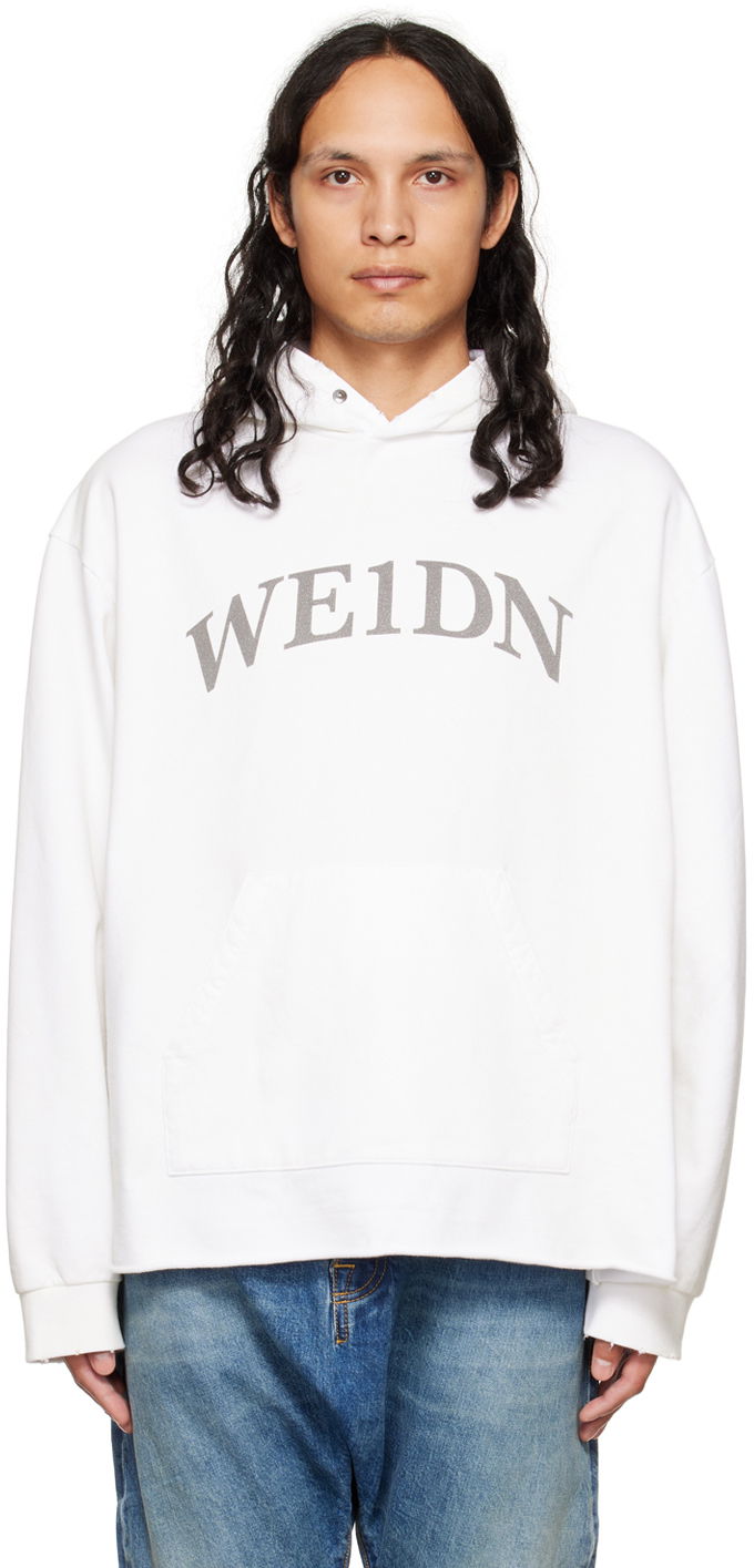 Huppari We11done We11done Distressed Hoodie Valkoinen | WD-TH3-22-716-U-WH