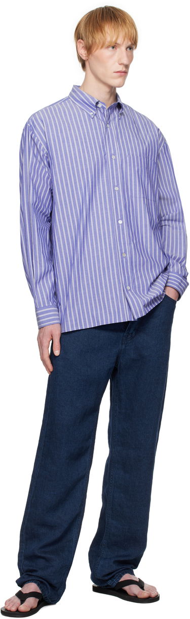 Paita The Row The Row Bresson Striped Button-Down Shirt Sininen | 916-W3584, 3