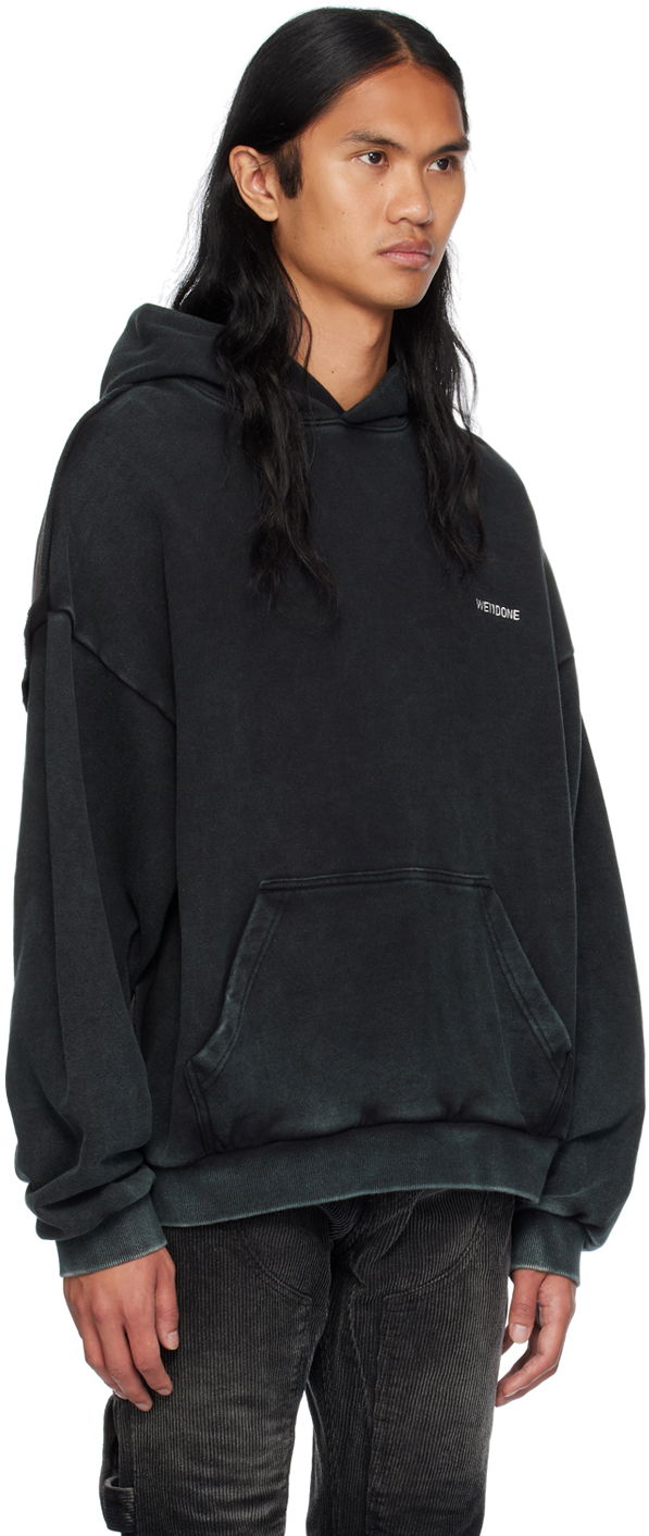 Huppari We11done Raw Edge Hoodie by Musta | WD-TH2-24-809-U-BK, 1