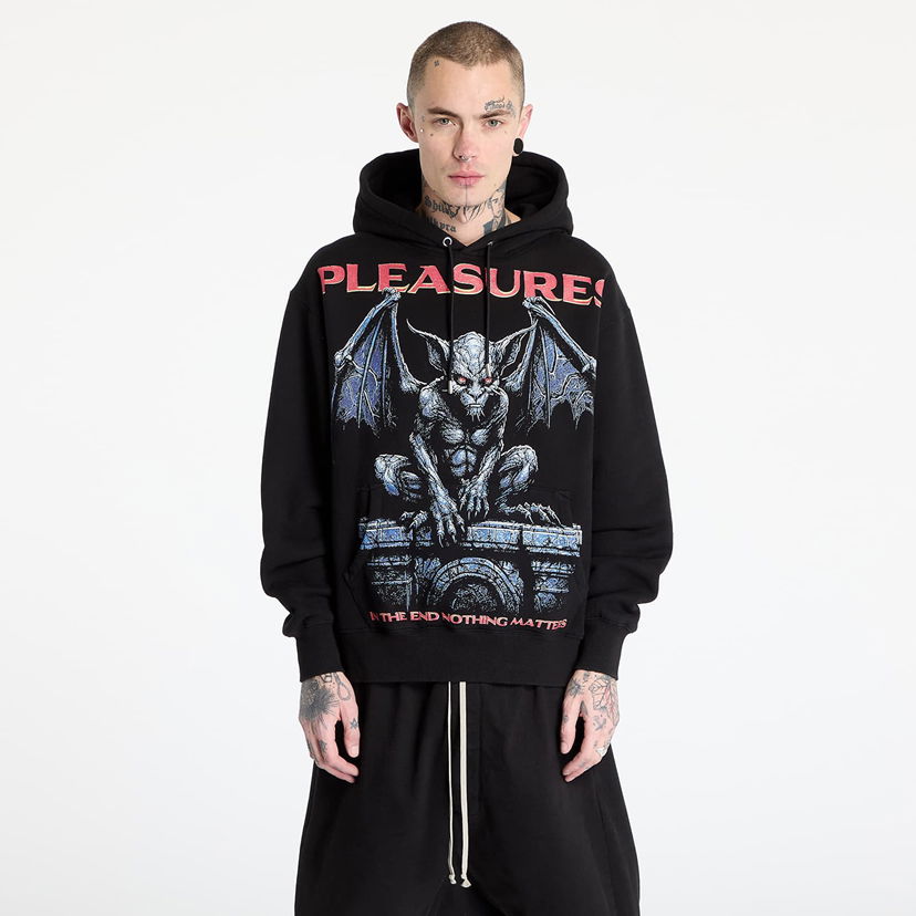 Huppari Pleasures PLEASURES Gargoyle Hoodie Musta | P25SP015 BLACK