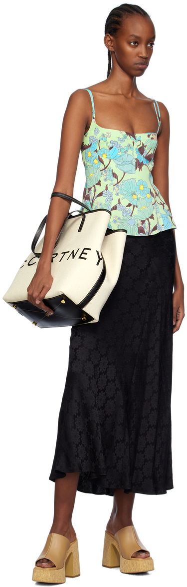 Tankkitoppi Stella McCartney Stella McCartney Floral Print Peplum Camisole Vihreä | 6T01583DS300, 3