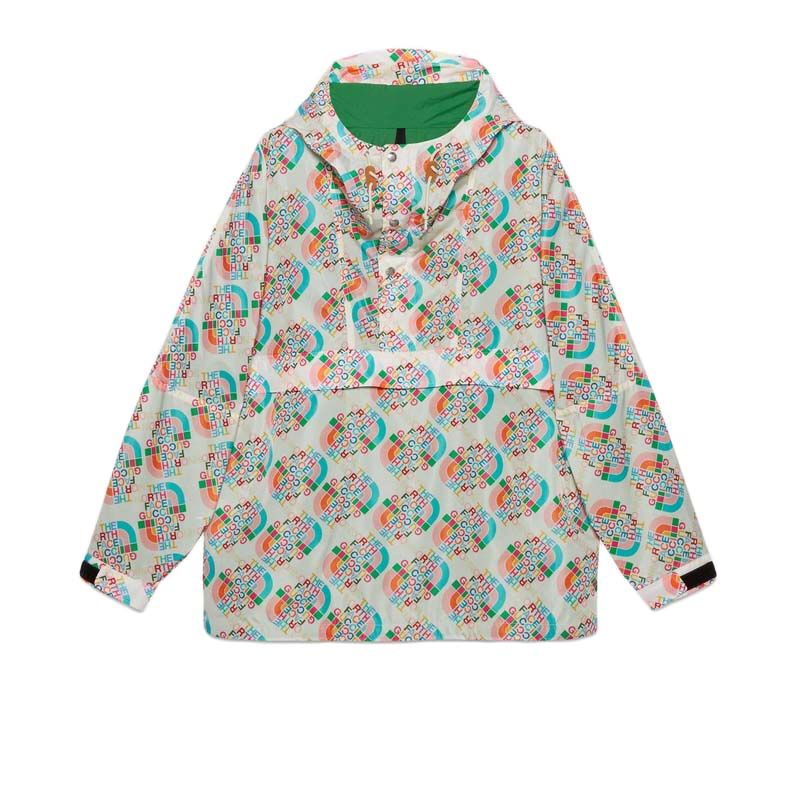 Takki Gucci The North Face x Nylon Jacket Ivory/Multicolor Vihreä | 671467 ZAH9J 9486