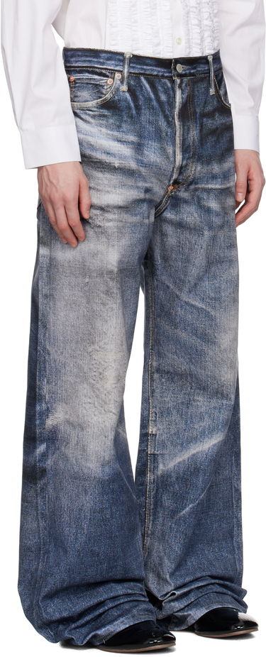 Jeans Junya Watanabe Junya Watanabe Levi's Edition Inkjet W Name Berberjin Jeans Sininen | WO-P905-100, 1