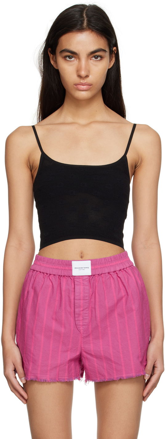 Tankkitoppi Alexander Wang Cropped Camisole Musta | 4KC2231010