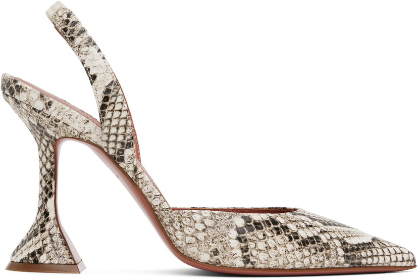 Tennarit ja kengät Amina Muaddi Amina Muaddi Holli Slingback Heels Beige | HOLLI SLING SNAKE