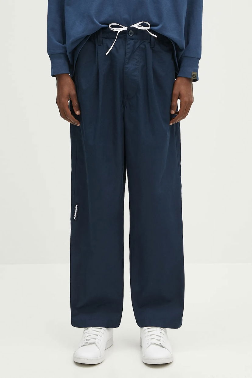 Housut AAPE by A Bathing Ape AAPE Now Woven Pants Tummansininen | AAPPTMB665XXO