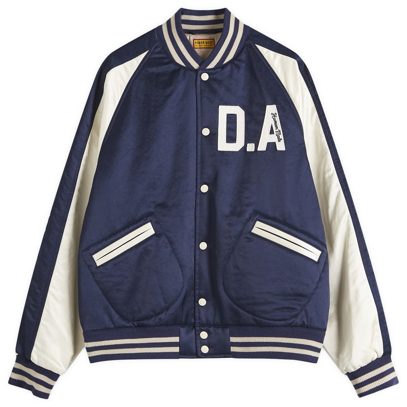 Bomber-takki Human Made Human Made Satin Stadium Jacket, Size Large Tummansininen | HM29JK020-NVY