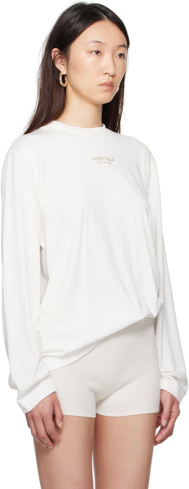T-paita Fear of God Fear of God ESSENTIALS Classic Fit Long Sleeve T-Shirt Valkoinen | 125SP255884FW, 1