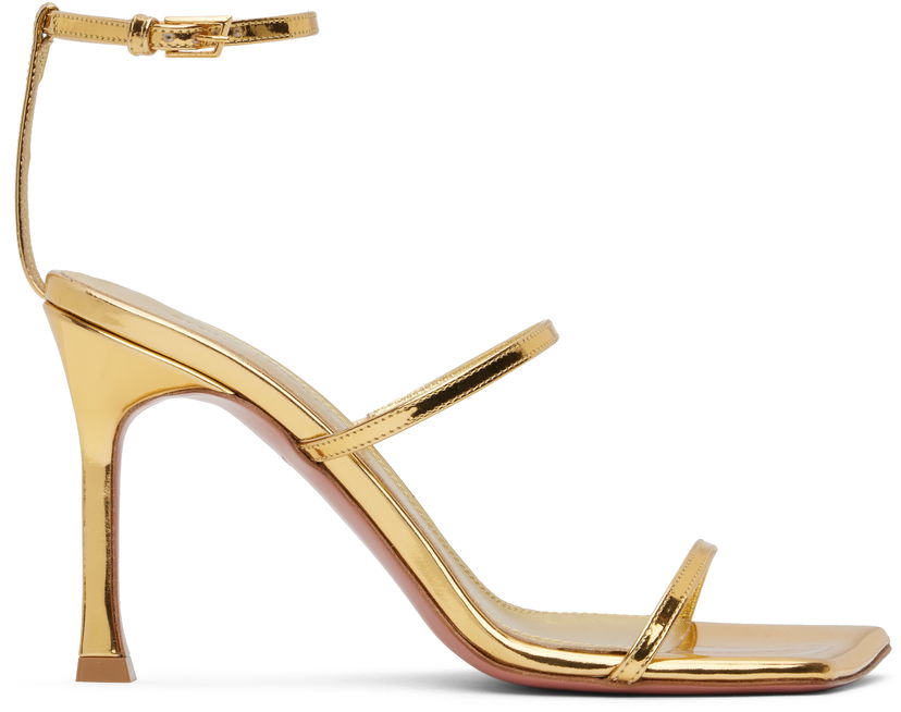 Asusteet Amina Muaddi Amina Muaddi Maya Heeled Sandals Metallinen | MAYA SANDAL MIRROR