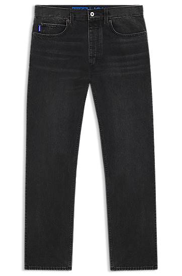 Jeans BOSS Regular Fit Washed Denim Jeans Musta | 50547125
