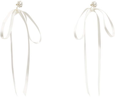 Korvakorut Simone Rocha Simone Rocha Bow Ribbon Stud Earrings Valkoinen | ERG389 0904, 1