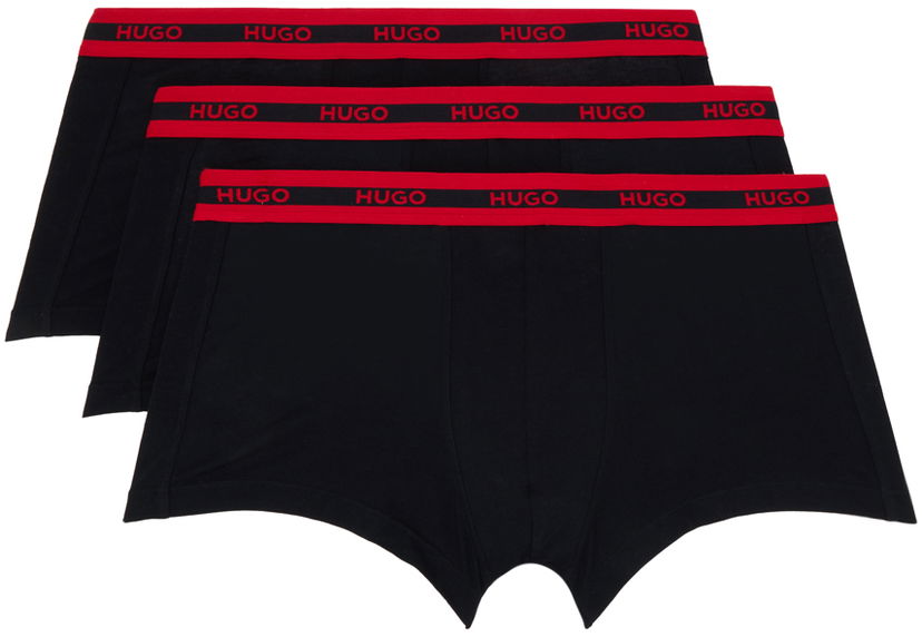 Nyrkkeilijät BOSS Hugo Three-Pack Logo Boxers Musta | 50503083