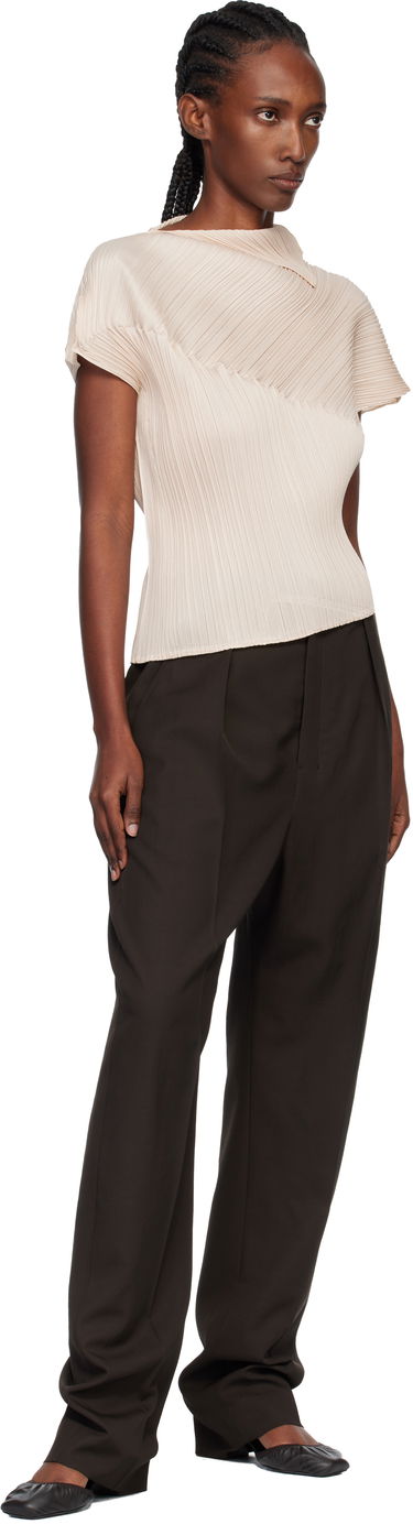 T-paitoja ja toppeja Pleats Please Issey Miyake Pleats Please Issey Miyake Pleated Asymmetric Leap Top Beige | PP58JK461, 3