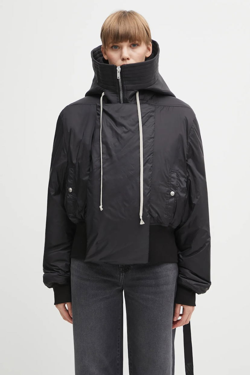 Parka Rick Owens Rick Owens DRKSHDW Cropped Alice Parka Oversize Musta | DS02E7731.NP