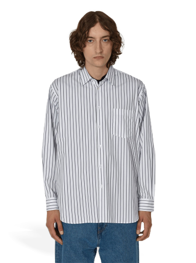 Paita Comme des Garçons Woven Stripe Shirt Valkoinen | FZ-B115-PER  119