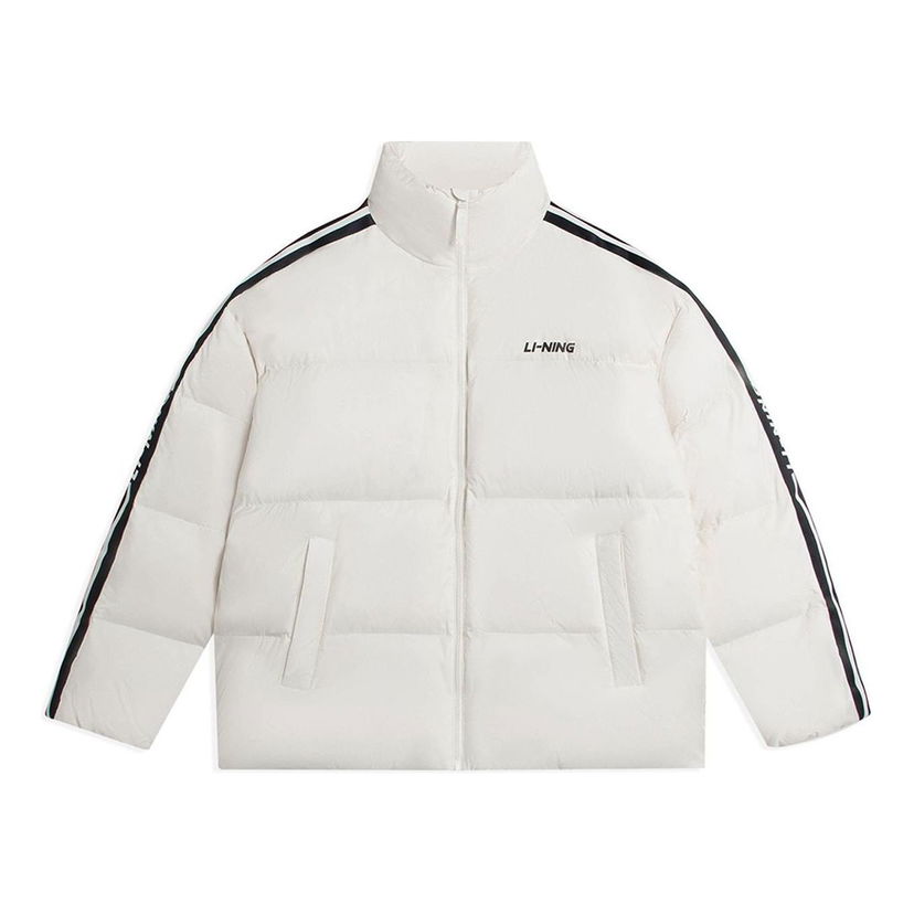 Puffer takki Li-Ning Graphic Short Down Jacket Valkoinen | AYMS337-2
