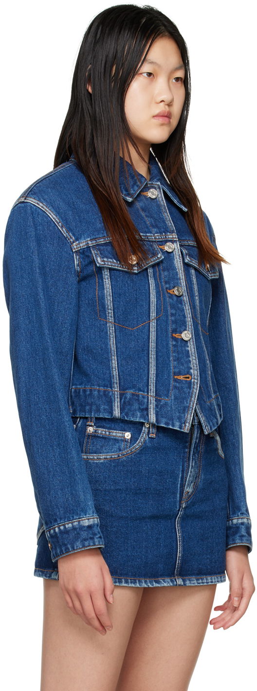Takki We11done We11done V-Line Denim Jacket Sininen | WD-DJ3-22-330-W-BL, 1
