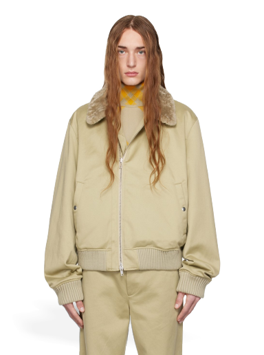 Bomber-takki Burberry Zip Bomber Jacket Beige | 8077138