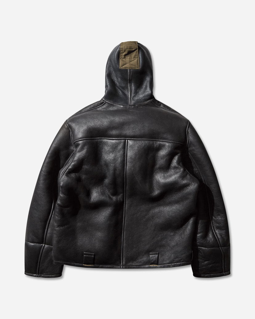 Takki OUR LEGACY Blizzard Hooded Leather Jacket Musta | W4259BN 001