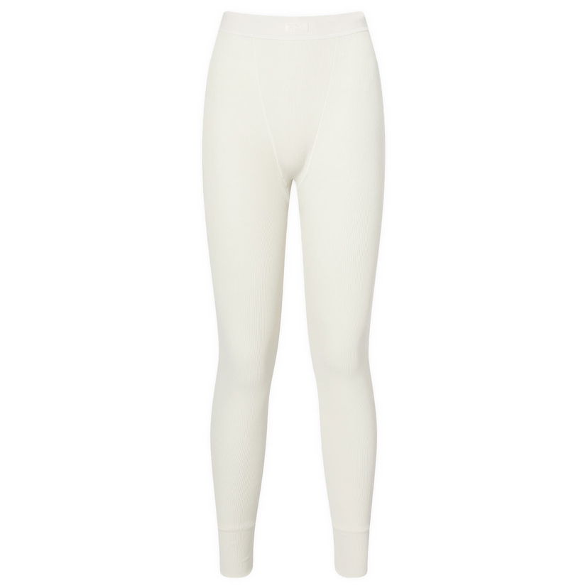 Leggingsit SKIMS Rib Legging Valkoinen | AP-LEG-0039-BN