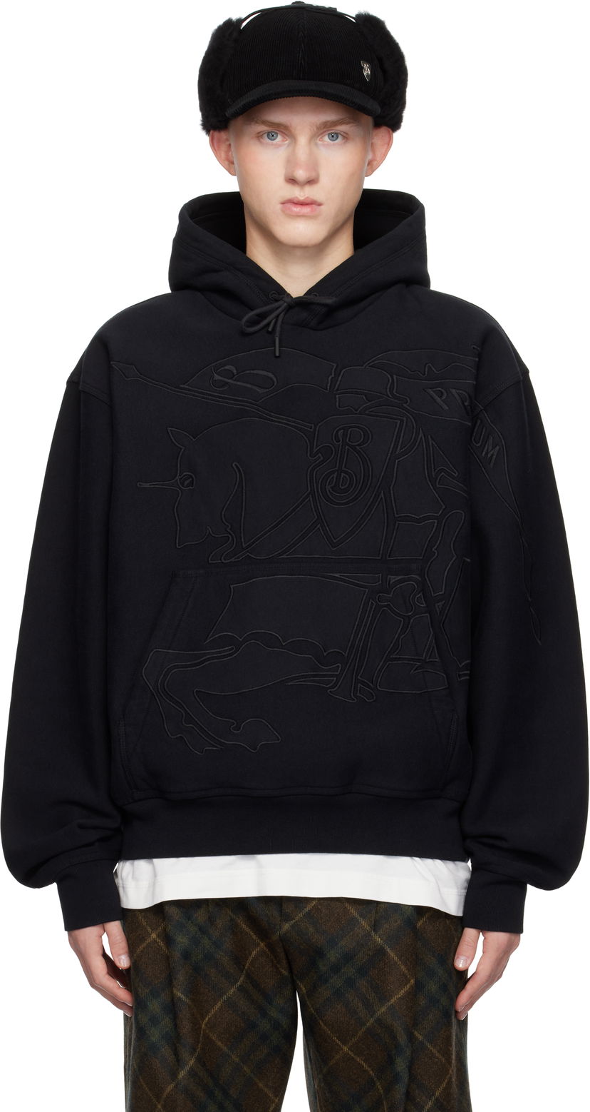 Huppari Burberry Embroidered EKD Hoodie Musta | 8098214