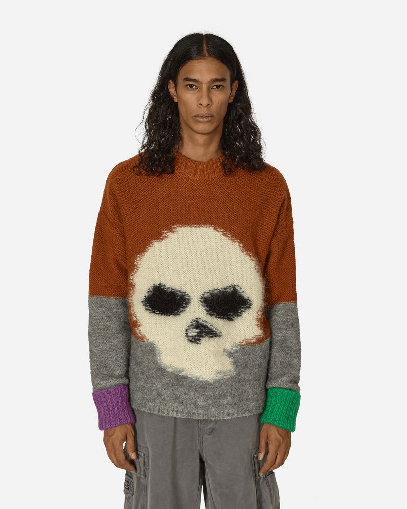 Villapaita ERL Skull Intarsia Mohair Sweater Oranssi | ERL09N004 BROWN