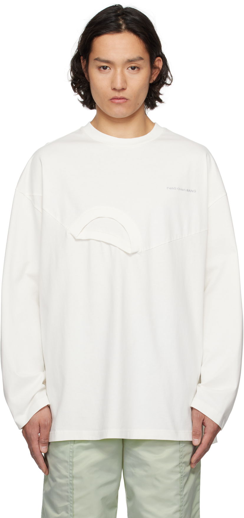 T-paita Feng Chen Wang Feng Chen Wang Oversized 2in1 T-Shirt Valkoinen | FMS19LS01