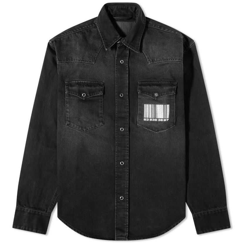 Paita VETEMENTS Vetements Big Barcode Denim Shirt Musta | VL14SH700B