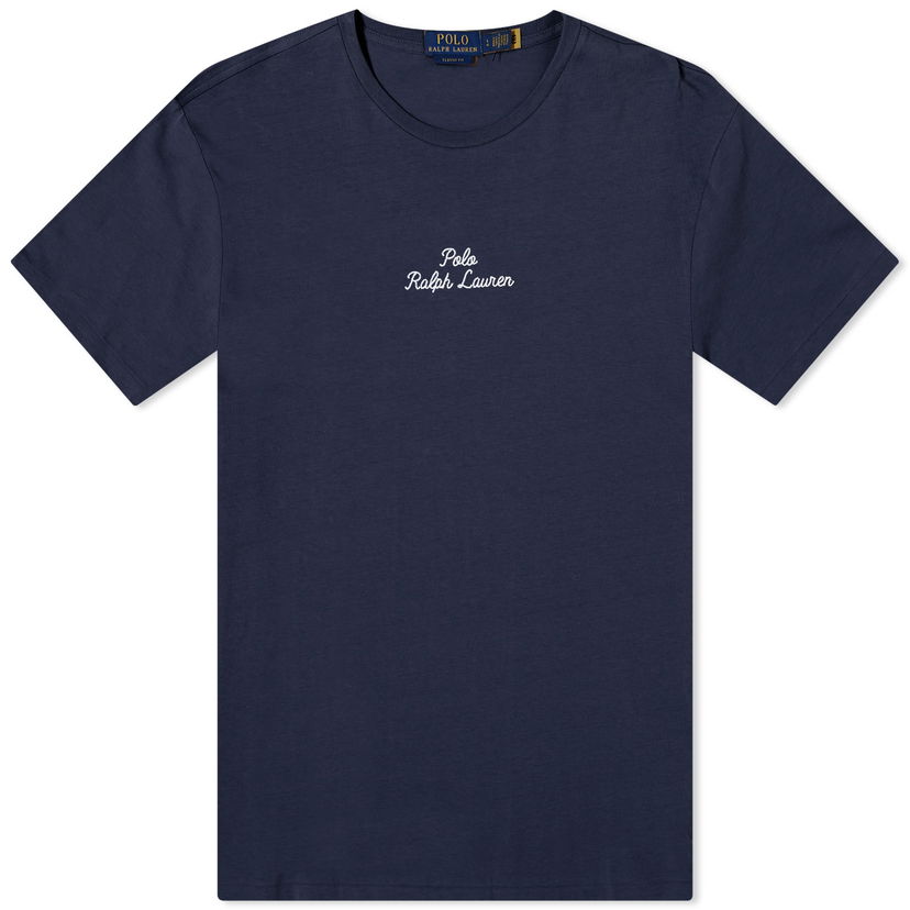 T-paita Polo by Ralph Lauren Chain Stitch Logo T-Shirt Tummansininen | 710936585003