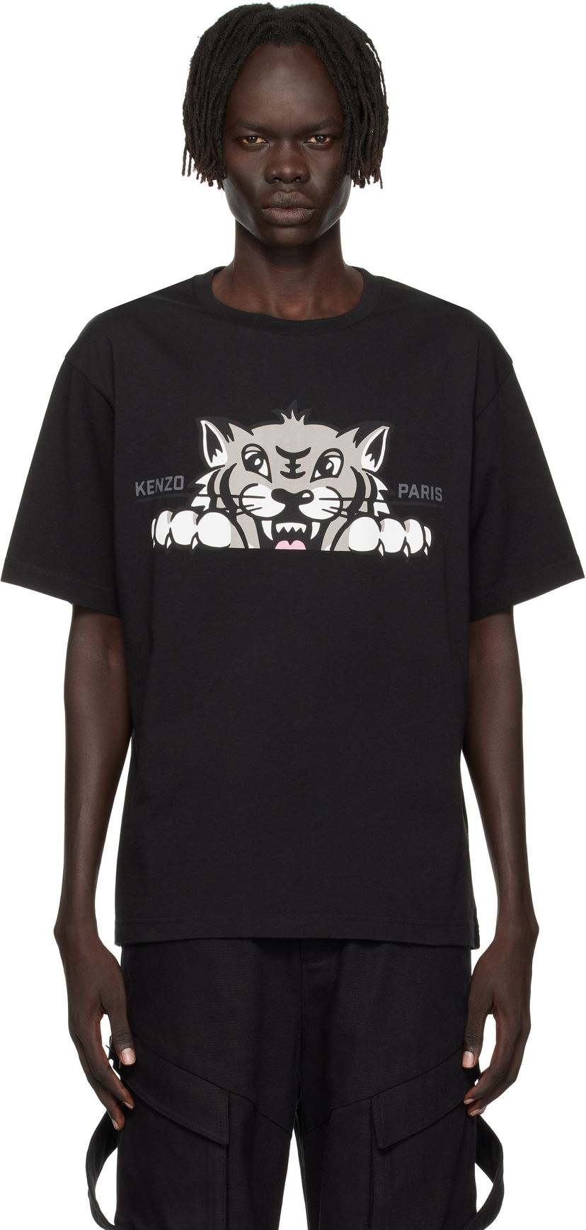 T-paita KENZO Kenzo 'Happy Tiger' Oversized T-Shirt Musta | FF65TS4514SG
