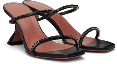 Kengänhoito Amina Muaddi Amina Muaddi Gilda Crystal-Embellished Heeled Sandals Musta | GILDA SLIPPER 70 NAPPA, 3