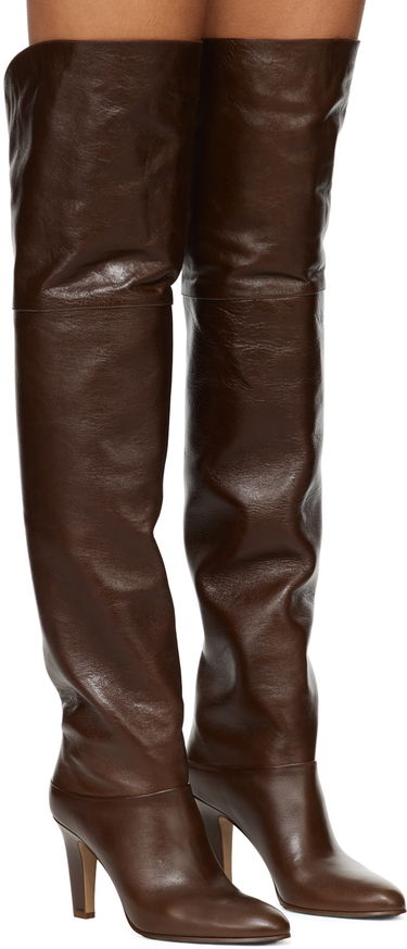 Sukat CHLOÉ Chloé Eve Thigh-High Leather Boots Ruskea | CHC24W03POO, 3