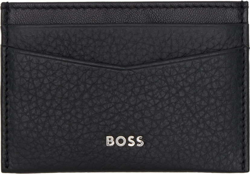 Lompakko BOSS Leather Cardholder Musta | 50529515