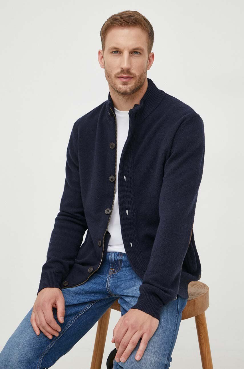 Villapaita Barbour Wool Button-Up Cardigan Tummansininen | MKN0731, 0