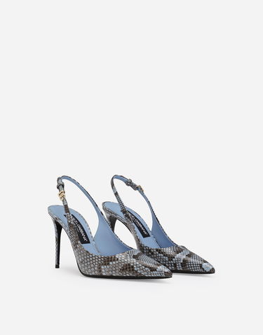 Tennarit ja kengät Dolce & Gabbana Python Skin Slingback Pumps Sininen | CG0774A211180789, 1