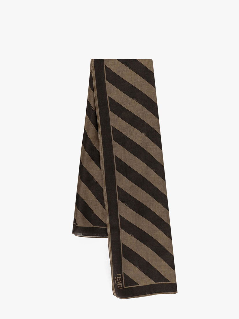 Huivi FENDI Fendi Striped Shawl Ruskea | FXS323AUUCF0VAT