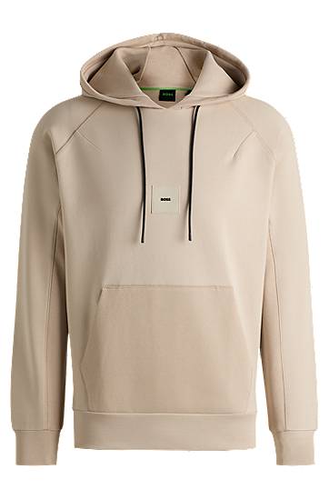 Huppari BOSS Stretch Cotton-Blend Hoodie Beige | 50537215