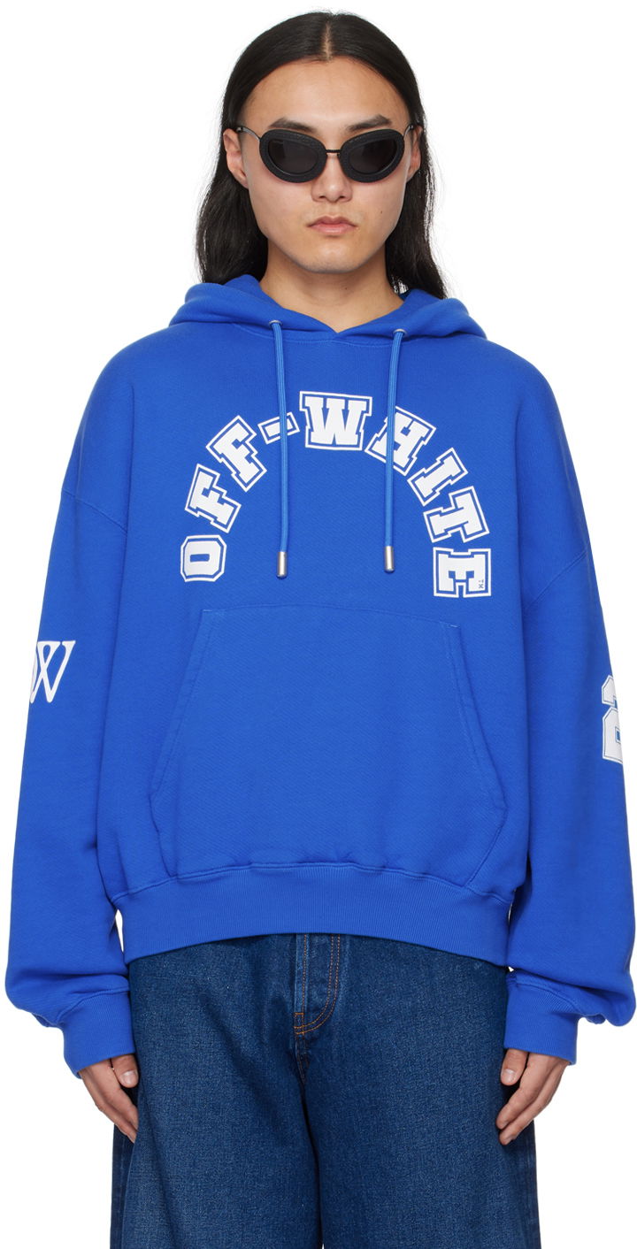 Huppari Off-White Football Over Hoodie Sininen | OMBB118S24FLE0054601