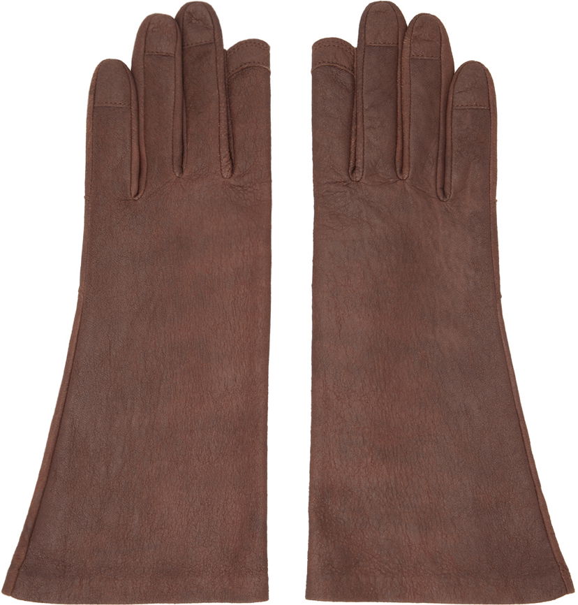 Käsineet Rick Owens Short Leather Gloves Ruskea | RR02D6451 LBA