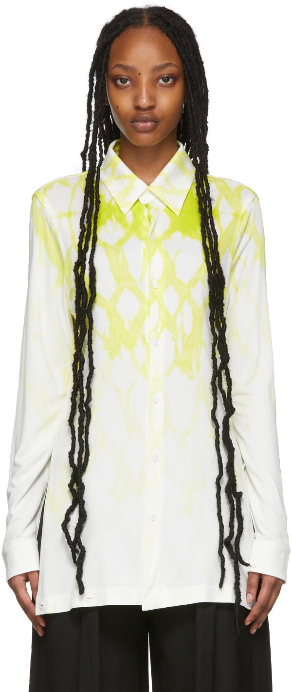 Paita Dion Lee Shibori Print Relaxed Shirt Valkoinen | C5013R22