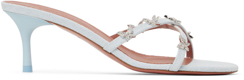 Asusteet Amina Muaddi Amina Muaddi Debora 60 Heeled Sandals Sininen | DEBORA SLIPPER 60 ROUNDED DEN
